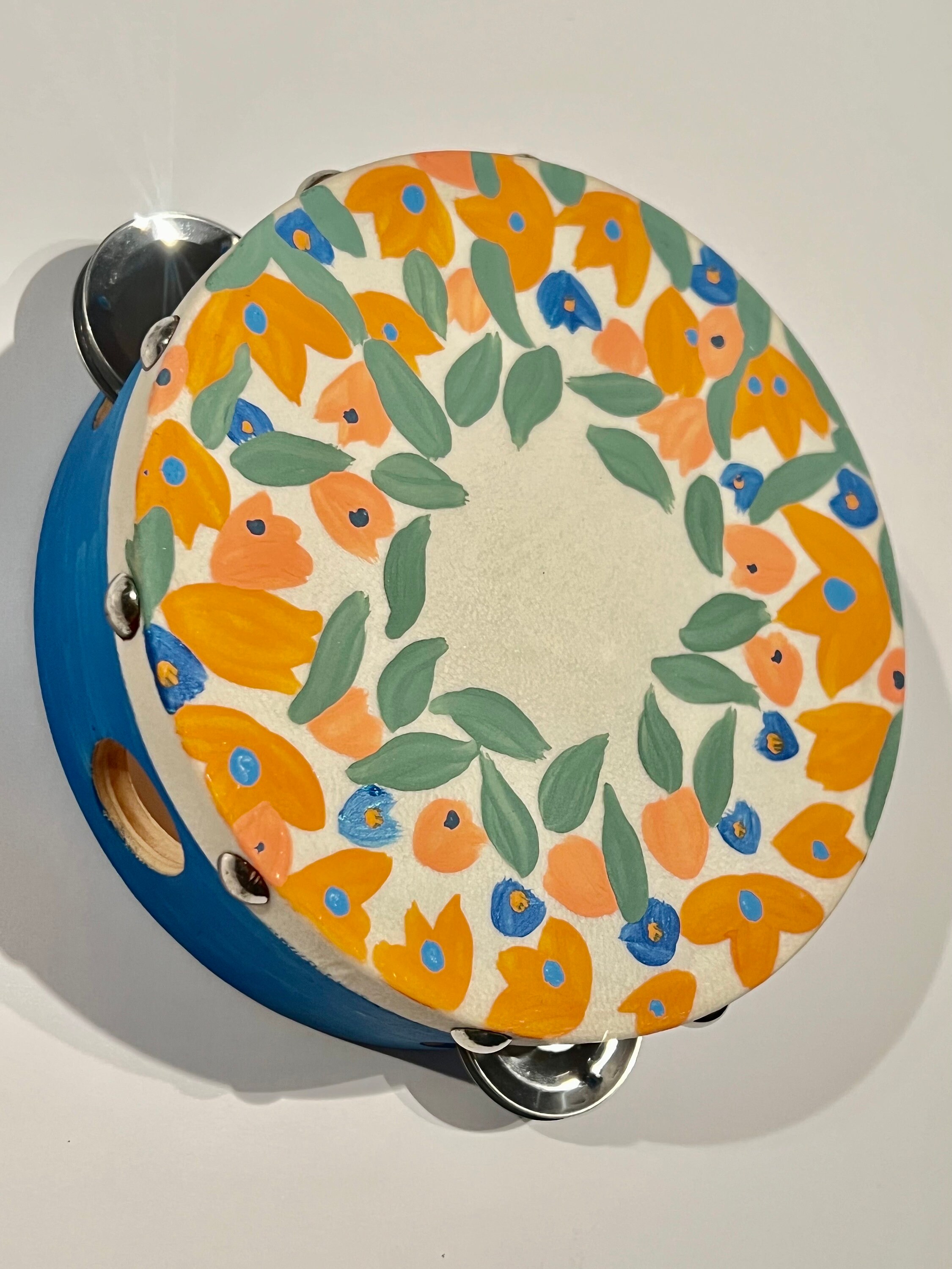 Orange tambourine sale