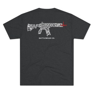 We The People 2A Rifle | Premium ultra soft tri-blend patriotic military style tactical tee shirt