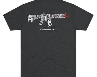 We The People 2A Rifle T-Shirt | Patriotic Military Style Tri-Blend