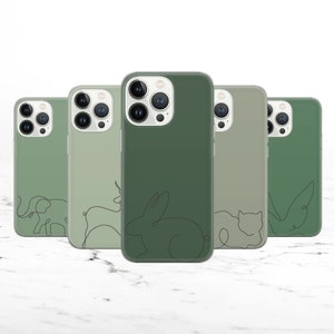 Custodia per telefono verde salvia Cover minimalista per iPhone 14 13 12 Pro 11 XR 8 7, Samsung S23 S22 A73 A53 A13 A14 S21 Fe S20, Pixel 7 6A