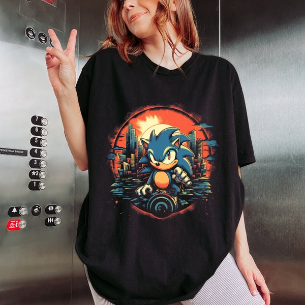 Sonic The Hedgehog T Shirt, Sonic vintage, Unisex, Hoodie, Long Sleeve, For Youth, Men, Women