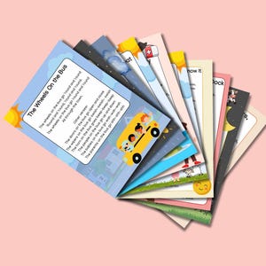 Cartes de chansons pour comptines - A4 - lot de 10