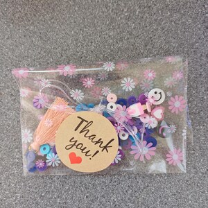 Stitch inspired bead confetti, bead soup, stitch colour theme, bracelet making, lilo and stitch theme, purple and blue beads, clay bead soup image 4