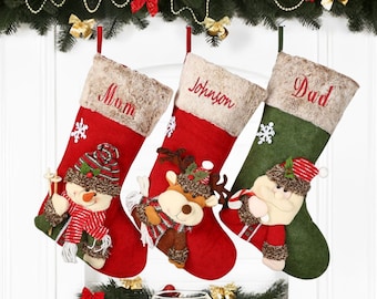Personalized Christmas Stockings, Embroidered Christmas Stockings,3D Christmas Stockings, Custom Christmas Stockings, Large Stockings