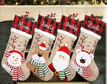 Personalized Christmas Stockings, Embroidered Christmas Stockings,3D Christmas Stockings, Custom Christmas Stockings, Large Stockings