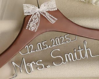 Bride Hanger,Bridesmaid Gift,Wedding Hanger,Personalized Hanger, Wedding Custom Hanger,Dress Hanger. Wedding Gifts, Mrs Hanger,Souvenirs