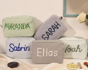 Customized Hand Embroidered Travel Makeup Bag