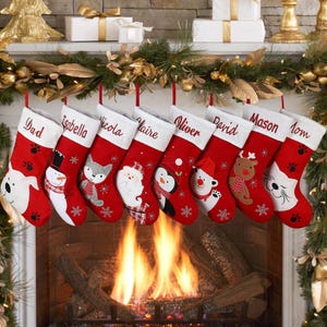 Medias navideñas personalizadas, medias navideñas bordadas, medias navideñas 3D, medias navideñas personalizadas, medias grandes