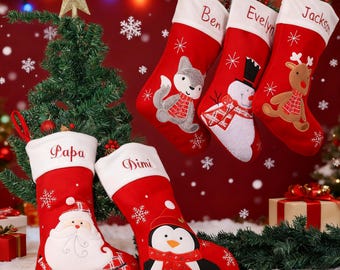 Calze natalizie personalizzate, calze di Natale con nome, calze di Natale ricamate, calze di Natale per la famiglia, calze con monogramma