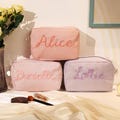 Personalized Makeup Bag,Personalized Hand-Embroidered Makeup Bag,Gift for Mother's day , Gift for mom product logo