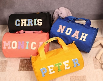 Personalized Name Duffel Bag, Mothers Day Gifts, Cute Overnight Bag for Her, Custom Weekender Bag, Travel Bag, Initial Gym Bag, Hospital Bag