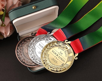 Personalized Medal Design with your message or Logo, Custom Medals Race Award Personalized Marathon 10k Run Swim Finisher,Custom Sport Medal