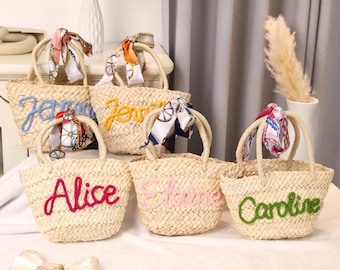 Personalized Beach Bag,  Bachelorette Party Gifts,Custom Straw HandBag, Bridesmaid Gifts Basket, Wedding Party Gifts, Summer Wedding Gift