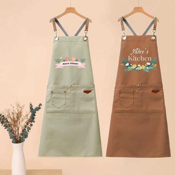 Custom aprons, spirit aprons for women, smart aprons, personalized barbecue aprons, cooking aprons, hostess gifts, gifts for mom.