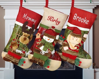 Personalized Christmas Stockings, Embroidered Christmas Stockings,3D Christmas Stockings, Custom Christmas Stockings, Large Stockings