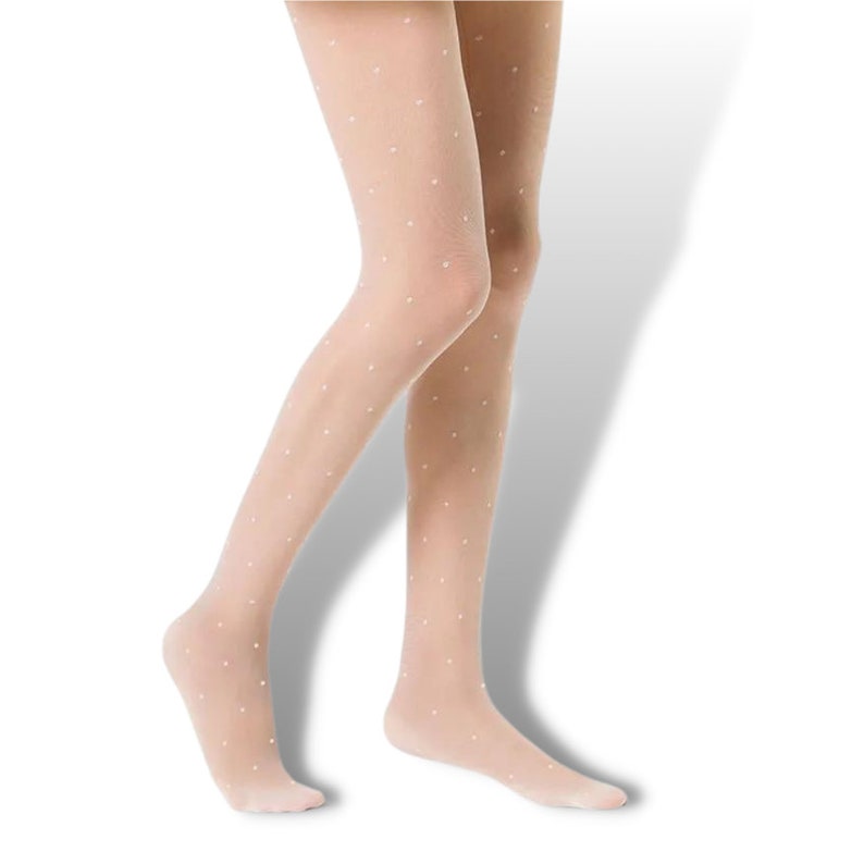 White Polka Dot Tights Etsy