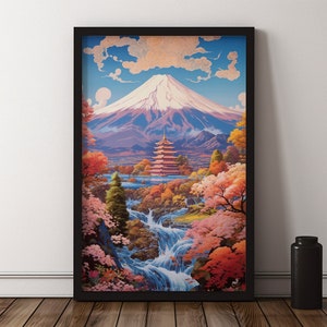 Mount Fiji Print, Mount Fiji Poster, Mount Fiji Digital Print, Japan Art Print, Travel Poster
