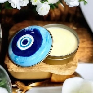 Hurtowa świeca zapachowa z wosku sojowego Evil Eye Candle - spersonalizowana świeca zapachowa Evil Eye Wedding, prezent ślubny, grecko-turecka świeca Evil Eye Nazar,