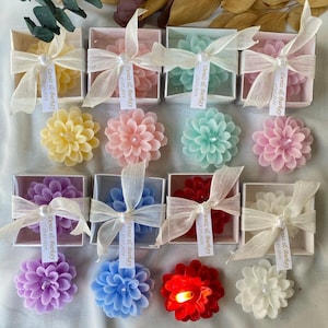 Candela di fiori di loto colorata all'ingrosso, regalo per matrimonio, regalo per lei, addio al nubilato, regalo all'henné, candela di dalia, bomboniere per matrimonio, fidanzamento