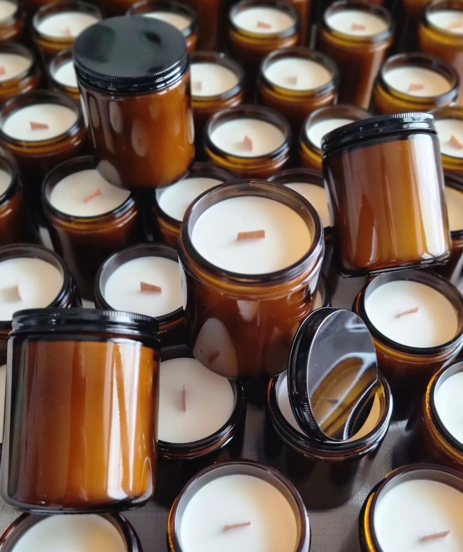 Hand-poured Soy Wax Candles: Amber Jar Scented Candle, Wedding Favors ...