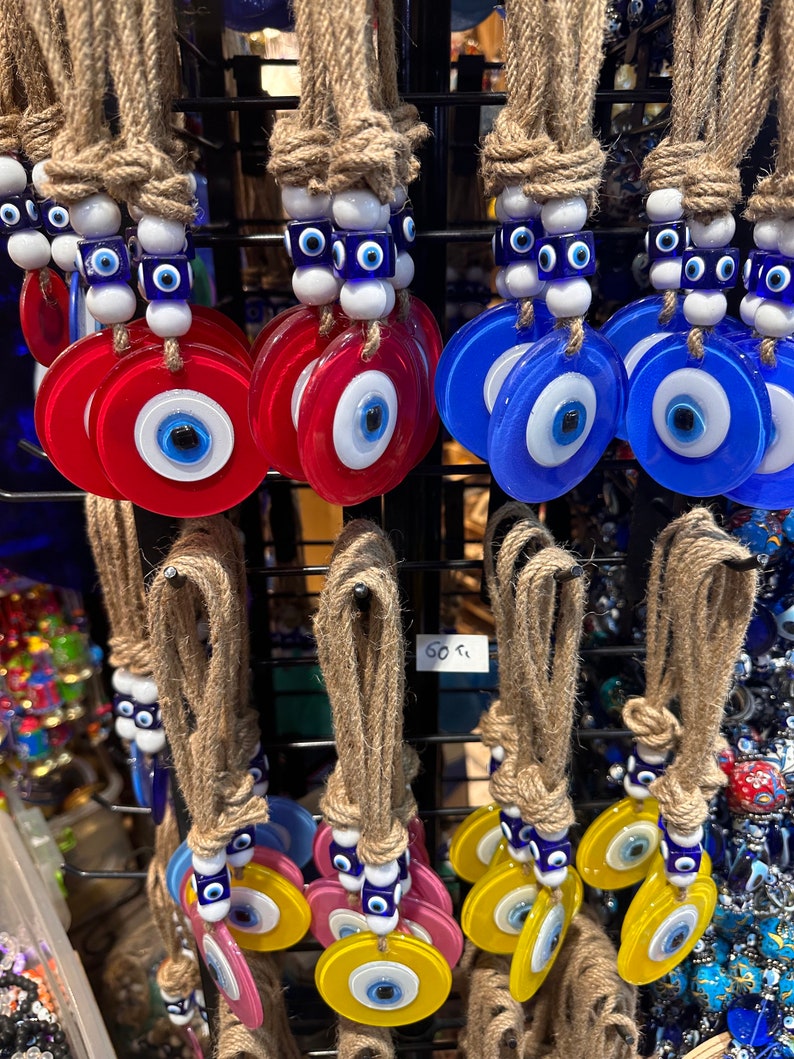 Colorful Evil Eye Wall Decor: Hand-painted Fused Glass Ornament - Etsy