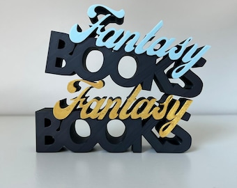 Fantasy Books Word Art STL | 3D Printed BookTok Shelf Decor (Digital File)