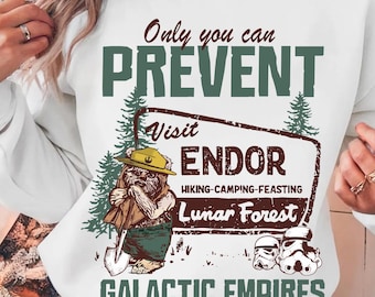 Vintage Star Wars Funny Ewok Endor National Park Protect Our Forest SweatShirt, Ewok Est 1983 Prevent Galactic Empires Stormtrooper Sweater