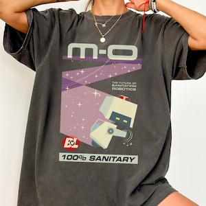 Maglietta vintage Wall-E MO "Il futuro della robotica per la sanificazione", colori comfort, maglietta lavata Wall-e Robot Disney, Walt Disney World, viaggio a Disneyland