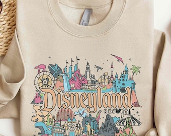 Vintage Disneyland Resort 1955 glücklichster Ort auf Erden Shirt, Disneyetsy Disneyland 2026 Familienreise passend, magisches Königreich, Geburtstagsgeschenk