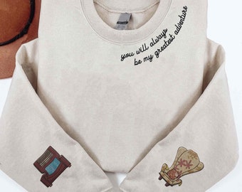 Gestickte Carl und Ellie Stühle Sie werden immer mein größtes Abenteuer sein Sweatshirt, Disney Up Paar passende Stickerei, Disneyland Reise