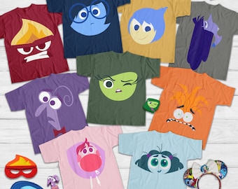 Inside Out Characters Big Face Halloween Cosplay Comfort Colors Shirt, Group Family Matching Trip, Birthday Boy Girl