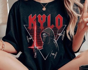 Vintage Star Wars Kylo Ren Lightsaber Comfort Colors Shirt, Star Wars Villain T-shirt, Hollywood Studios, Star Wars Fan, Galaxy's Edge Trip