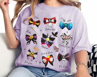 Disney Coquette Bow Group Villains Maleficent Evil Queen Shirt, Maleficent Evil Queen Hook Hades Tee, Disneyworld Family Trip Matching