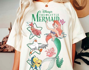 Ariel Flounder Sebastian Shirt, The Little Mermaid Tee, Disney Princess T-shirt, Under The Sea Matching Trip Shirt, Disneyland 2025 Tee