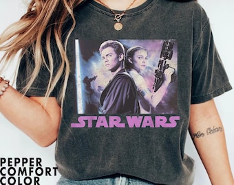 Padme & Anakin Portrait Comfort Colors Shirt, Star Wars Days Couple T-shirt, May The Force Be With You, Galaxy's Edge, Hollywood Studios