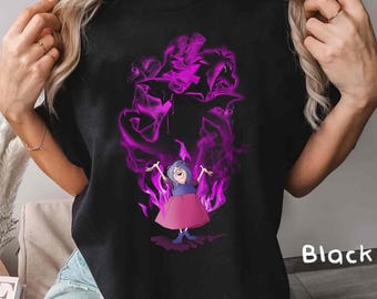 Koszulka z portretem Disneya Miecz w kamieniu, Koszulka z Madam Mim Smoke, Koszulka z motywem złoczyńców, Disneyworld, Rodzinna wycieczka do kompletu Disneyworld