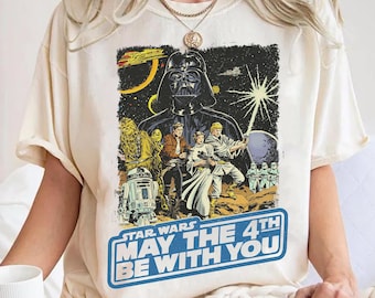 Retro Star Wars Movie Poster Shirt, May The 4th Be With You Tee, Star Wars Characters Shirt, Galaxy's Edge Trip, Star Wars Day Gift