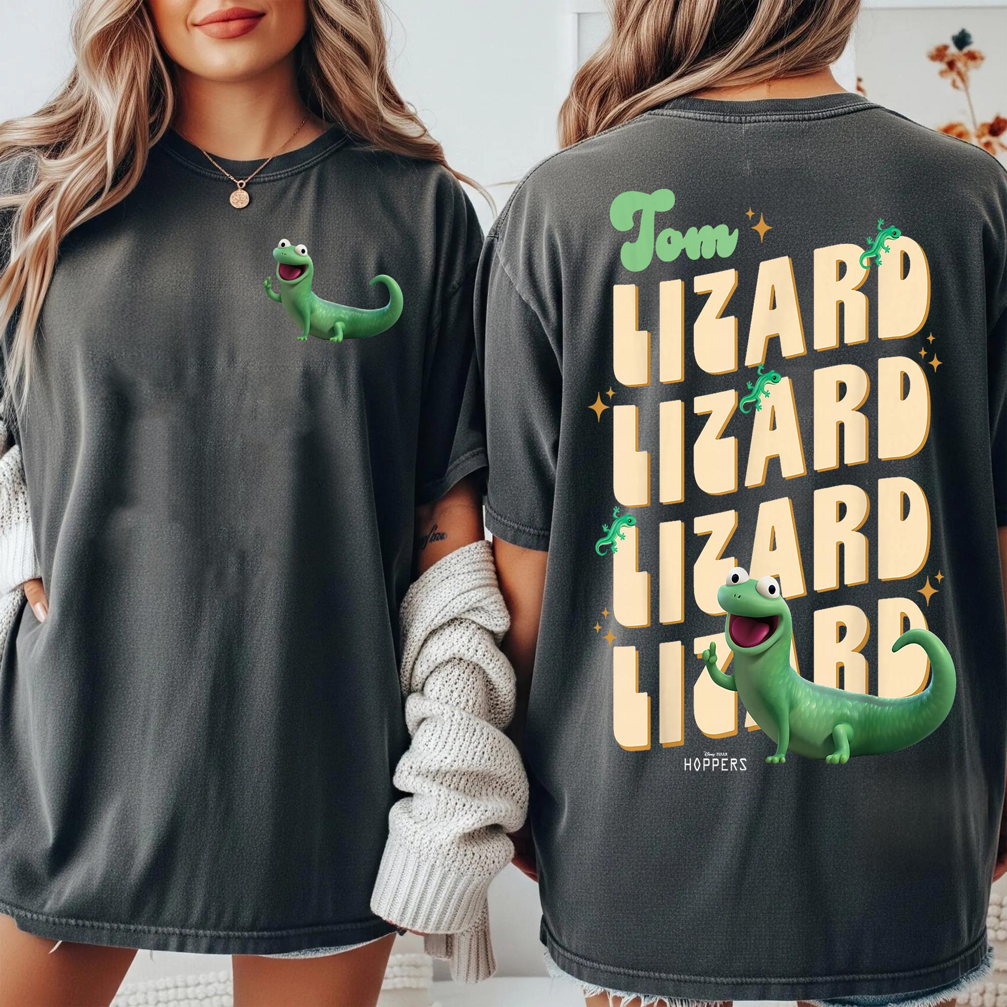 Discover Two Sided Retro Disney Hoppers Tom Lizard Shirt, Pixar Animated Film Character Tee, Cute Animal Lover Gift, Disneyland Family Trip Outfit