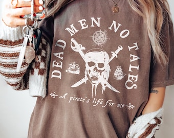 Vintage Disney Fluch der Karibik Shirt, Tote Männer erzählen keine Geschichten T-Shirt, Captain Jack Sparrow Shirt, Disneyland Familie Passende Reise