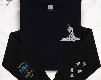 Sudadera bordada con muñecos de nieve de Olaf, "Algunas personas valen la pena derretirse por", camiseta bordada de Frozen, Reino Mágico, viaje a Disneyland