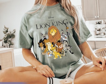 Retro The Lion King Group Characters Comfort Colors Shirt, Mufasa Simba Timon Pumbaa,  Family Matching T-shirt, 2024 Trip Outfit