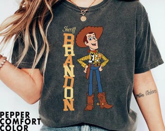 Custom Name Disney Toy Story Pixar Woody Cowboy Sheriff Shirt, Toy Story T-shirt, Disneyworld Disneyland Family Trip Matching