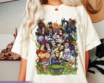 Villains Group Collage Comfort Colors Shirt, Gaston Ursula Maleficent Hades Scar Hook T-shirt, Walt  World, 2026 Trip