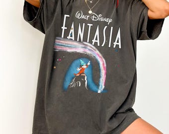 Vintage 90S Disney Fantasia Shirt, Sorcerer Wizard Mickey Mouse Tee, Magic Kingdom Tshirt, Disneyworld Disneyland Family Matching Trip