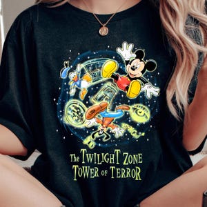 Vintage Disney Twilight Zone Tower of Terror Shirt, Mickey and Friends Hollywood Tower Hotel Tee, Disneyland Halloween Matching Trip Outfits