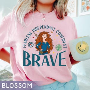 Disney Brave Merida Fearless Independant Confidentb Shirt, Disney Princess Tee, Merida Princess Shirt, Disneyworld  Family Matching Trip