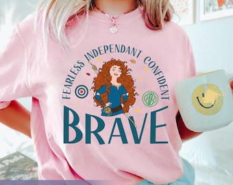 Disney Brave Merida Fearless Independant Confidentb Shirt, Disney Princess Tee, Merida Princess Shirt, Disneyworld  Family Matching Trip