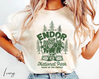 Welcome to Endor National Park Home Of Ewoks Comfort Colors Shirt, Vintage Ewok Stormtrooper  Tee, Hollywood Studios, Galaxy's Edge