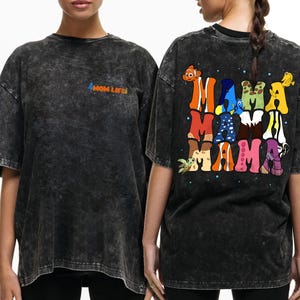 Two Sided Vintage Groovy Finding Nemo Mom Life Comfort Colors Shirt, Best Mama Ever Tee, Nemo Dory Squirt, Disney Motherhood, Mother&#39;s Day
