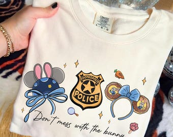 Disney Watercolor Bow Zootopia 2 Police Badge Shirt, Judy Hopps Donut Minnie Ears Tee, Zootopia Police Department Shirt, Zootopia Fan Gift